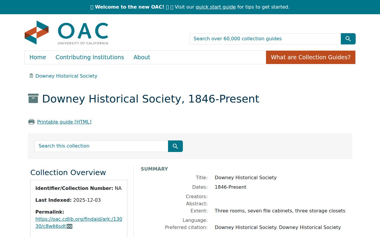 Downey city directory archival holdings at the Downey Historical Society