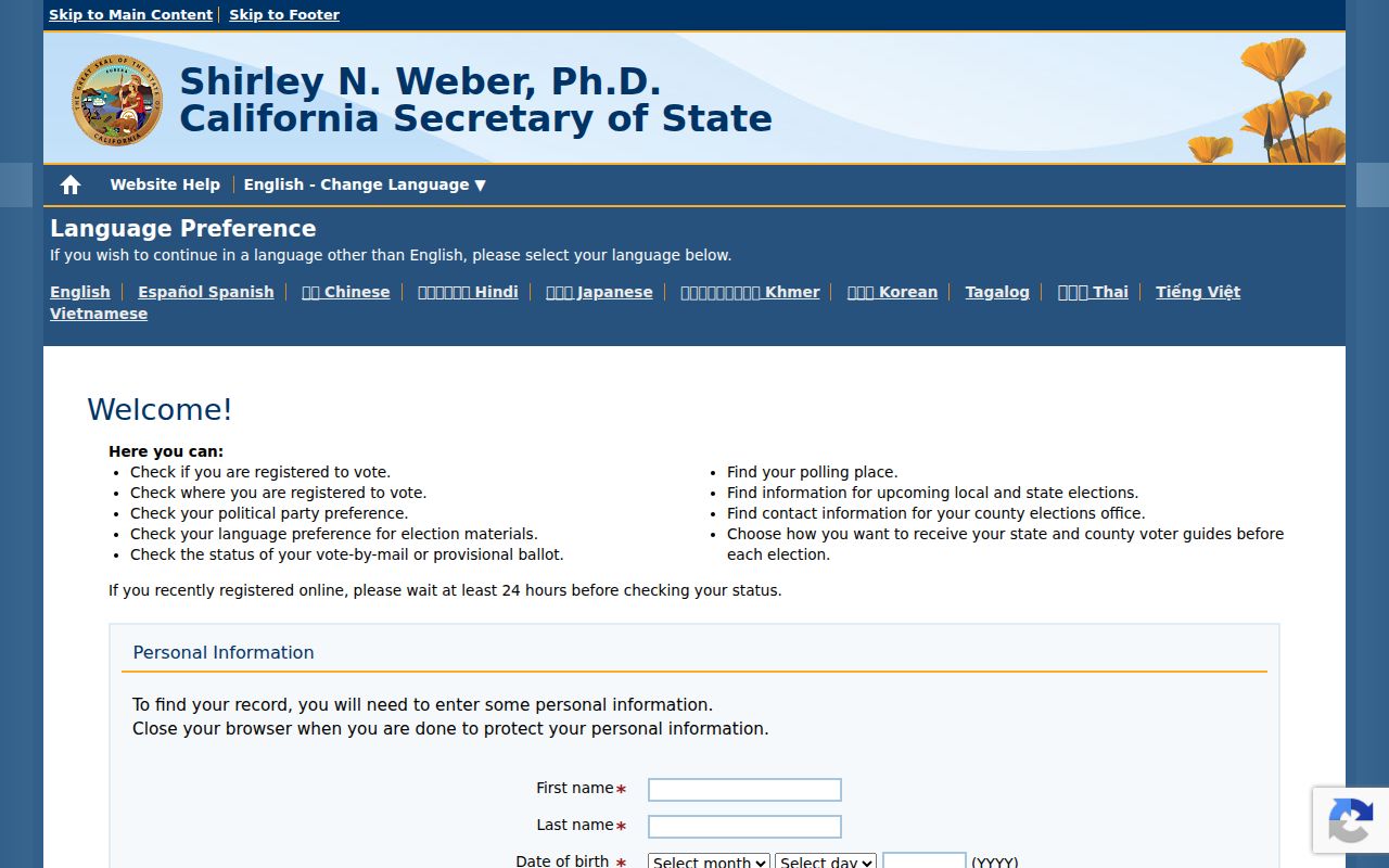 Downey residents directory California voter status lookup