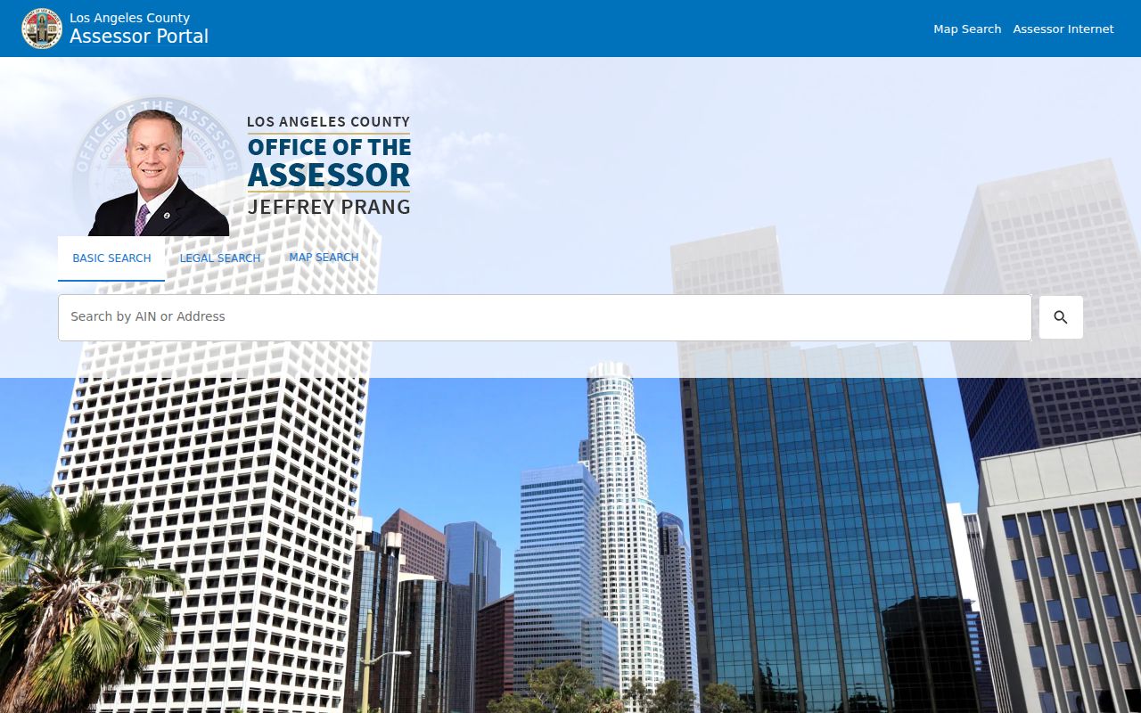 Downey residents directory property search in the Los Angeles County Assessor Portal