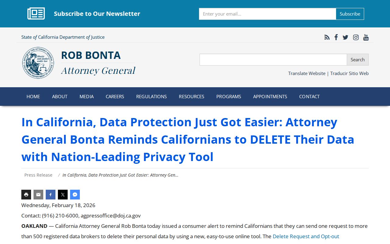 Downey neighbors California DROP privacy request information