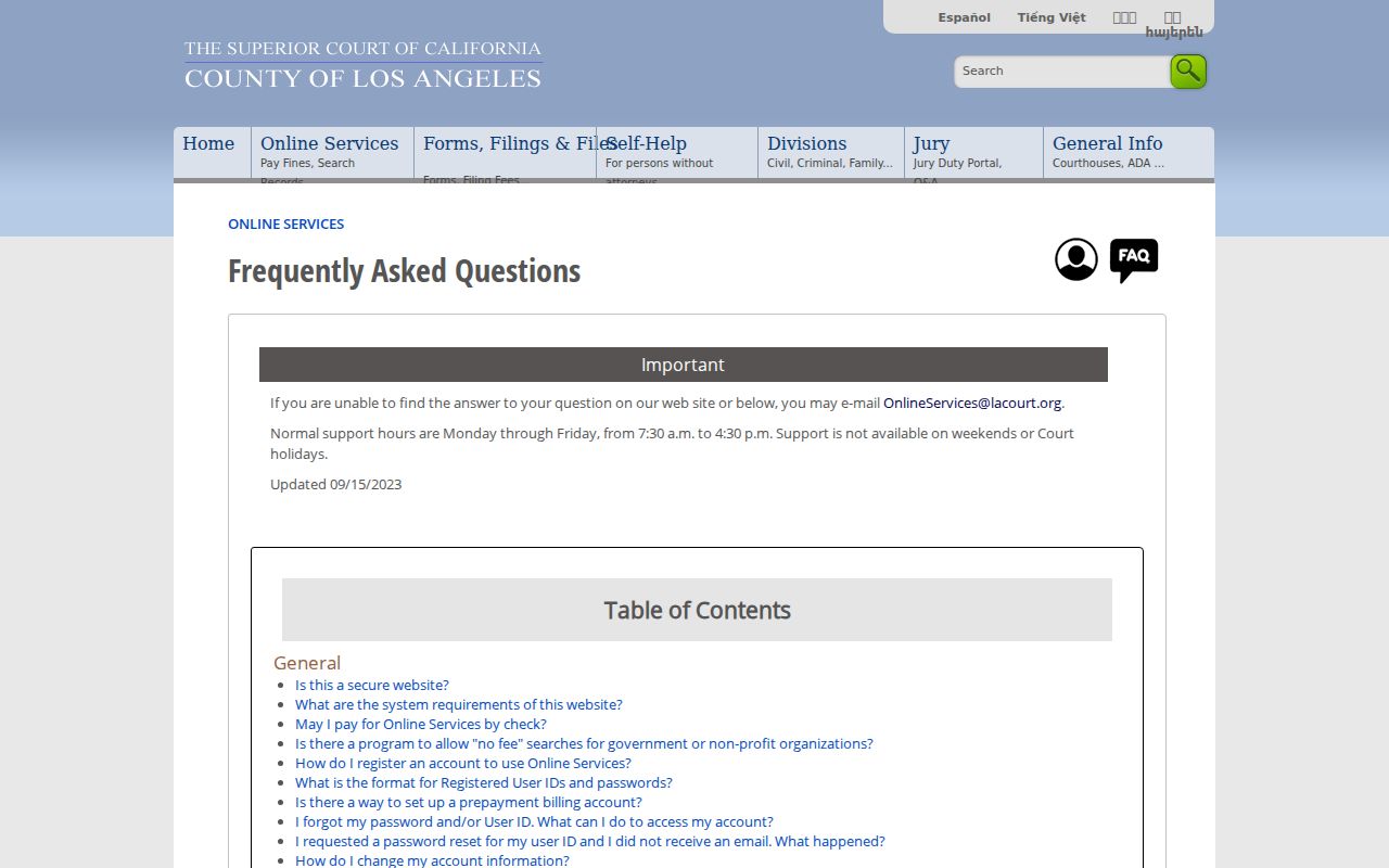 Downey resident lookup through the Los Angeles Superior Court party search