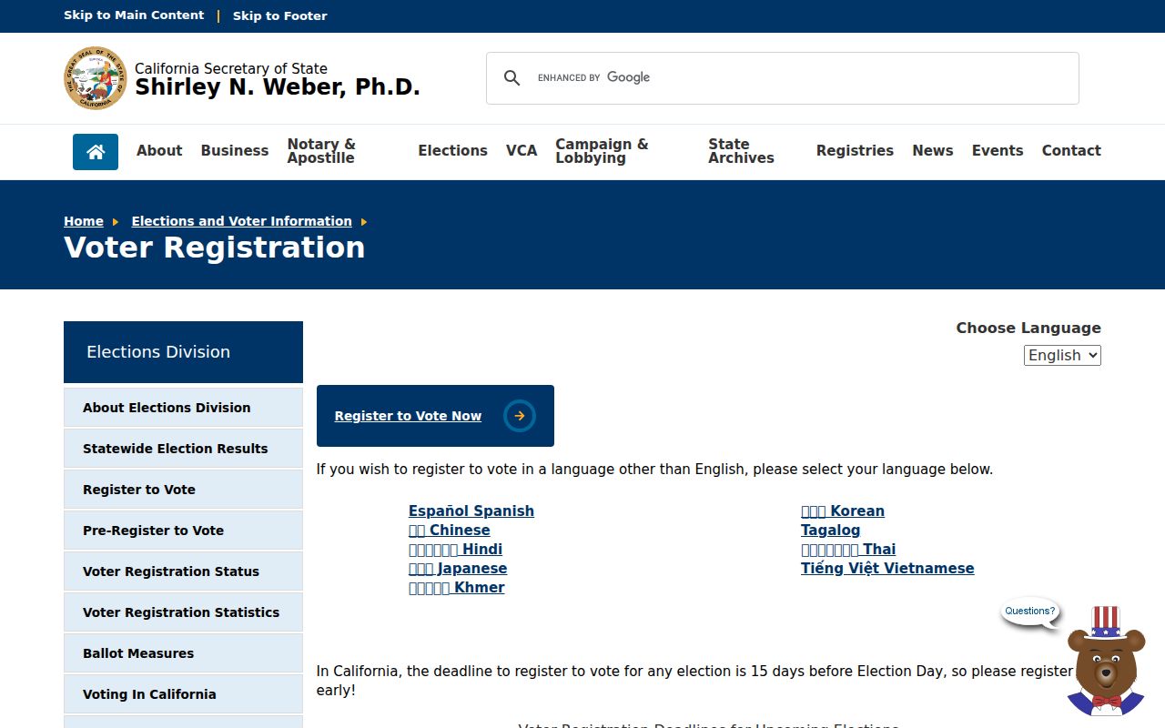 Downey ZIP code directory California voter registration guidance