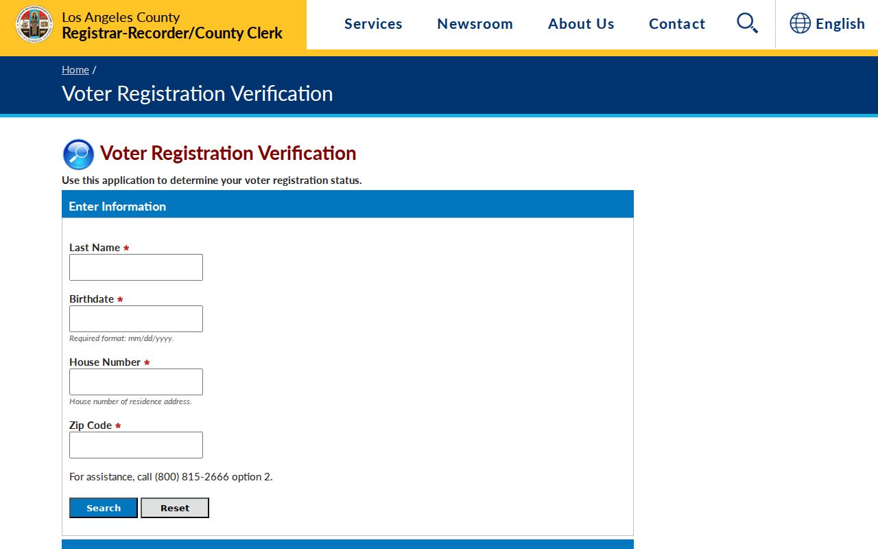 Downey ZIP code directory Los Angeles County voter registration status